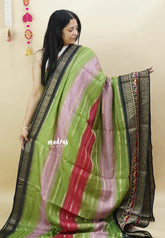 Multicolor - Meenakari printed silk multi color with patola pallu