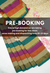 (PRE-BOOKING) Multicolor horizontal stripes khadi with tissue zari