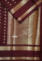 Coffee Brown - Narayani - Organza silk with Rettapet Border