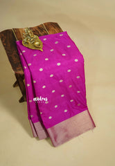 Fuchsia Pink - Narayani - Organza silk with Zari Border