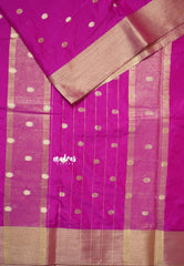 Fuchsia Pink - Narayani - Organza silk with Zari Border