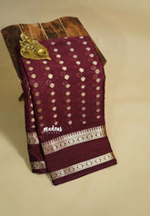 Coffee Brown - Narayani - Organza silk with Rettapet Border