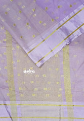 Lavender Blooms - Soft Organza silk with zari weaving with small zari border