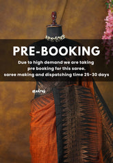 (PRE-BOOKING) Burnt Copper - Thoolika - Organic linen hand woven Jamdani ikkat weaving - Perfect for Office Wear