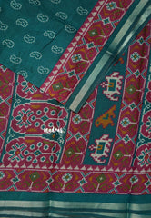 Teal Green - Kalanjali Soft chanderi silk with Bagru Prints