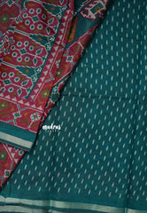 Teal Green - Kalanjali Soft chanderi silk with Bagru Prints
