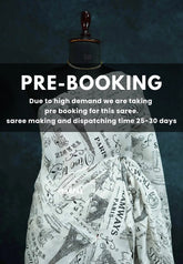 (PRE-BOOKING) White - Zara - Malgudi printed silk with paris newsprints