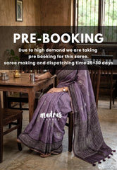 (PRE-BOOKING) Muted Mauve Purple - Pragathi - Linen Cotton Saree with Batiq Prints - Best for Office Wear | Casual Wear