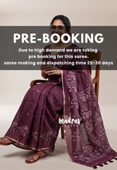 (PRE-BOOKING) Wine Maroon - Pragathi - Linen Cotton Saree with Floral Prints Border - Perfect for Office Wear | Summer wear | Casual Wear