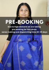 (PRE-BOOKING) MS Blue - Chithiram - Soft printed Paper Silk Saree with Kolam prints