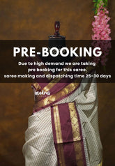 (PRE-BOOKING) Dove Grey - Sico Gadwal Semi Silk Checks with Traditonal Rudraksham Border - Best for Wedding Functions