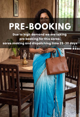 (PRE-BOOKING) Sky Blue Ombre with White Base - Pragathi Linen Cotton Saree with Gradient Ombre tone and Floral Digital Prints - Perfect for Office Wear | Summer wear | Casual Wear