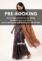 (PRE-BOOKING) Muted Dark Chocolate Brown - Sithara - Tussar Saree Thread Line Weaving Body with Contrast Pallu and Blouse - Best for Office Wear