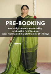 (PRE-BOOKING) Light Green - Khadi Silk plain saree with Temple Border
