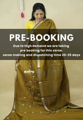 (PRE-BOOKING) Honey Olive - Maheswari - Cotton silk with getti border and kattam body - Best for small occasion