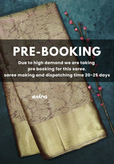 (PRE-BOOKING) Gold with Pink shade - Ahaana - Nita Ambani inspired semi silk with emboss weaving plain border