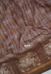 Muted Pastel Brown - Pragathi - Linen Cotton Saree with Digital Prints - Perfect for Office Wear | Casual Wear