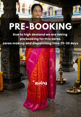 (PRE-BOOKING) Sunset Orange - Kanimozhi - Soft Silk Saree with Zari Stripes and Peacock Buttas - Perfect for Festive Wear