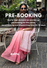 (PRE-BOOKING) Blush Pink Ombre with Ivory Base - Linen Cotton Saree with Gradient Ombre tone and Floral Digital Prints - Perfect for Office Wear | Summer wear | Casual Wear