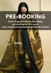 (PRE-BOOKING) Gold Tissue khadi with black big skirt border - Vani Bhojan saree