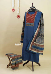 Amitha – Indigo Blue Pre-washed handloom pure cotton jaipur prints salwar set