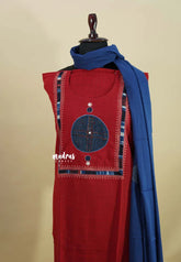 Amitha – Dark Red Pre-washed handloom pure cotton jaipur prints salwar set