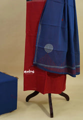 Amitha – Dark Red Pre-washed handloom pure cotton jaipur prints salwar set