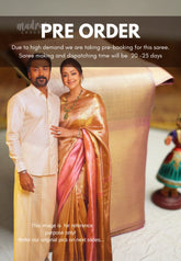(PRE-BOOKING) Thendral - Kanchi tissue silk Saree Ambani wedding Jyothika inspired - Baby pink