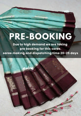 (PRE-BOOKING) Muted Aqua Blue - Durga - Banarasi soft katan silk