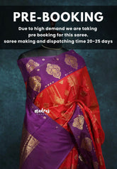 (PRE-BOOKING) Chilli red with purple - Banarasi katan silk full weaving body - Durga