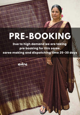 (PRE-BOOKING) Mangalgiri semi pattu checks body with getti border  - Deep brown