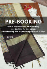 (Pre-Booking) brown - Roopa - Premium Chappa semi tussar with Madhubani art pallu