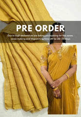 (PRE-BOOKING) Swarna - Organic Soft Tissue linen saree Full gold