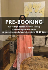 (PRE-BOOKING) Flamingo peach - khadi silk small tissue border with tissue pallu