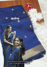 Navy blue - Thendral - Soft Kanchi semi silk - celebrity hit