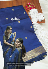 Navy blue - Thendral - Soft Kanchi semi silk - celebrity hit