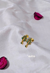 Premium 1 Gram Gold polish AD Stone Trendy Green Leaf Design Stud