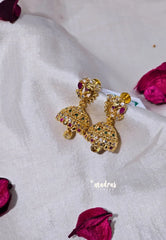 Premium 1 Gram Gold polish AD Stone Trendy Peacock Jhumka Earrings