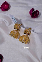 Premium 1 Gram Gold polish AD Stone Trendy Peacock Jhumka Earrings