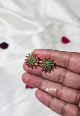 Premium 1 Gram Gold polish AD Stone Trendy Ruby Green Stud