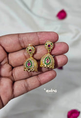 Premium 1 Gram Gold polish AD Stone Trendy Traditional Jhumka Earrings