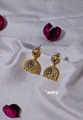 Premium 1 Gram Gold polish AD Stone Trendy Traditional Jhumka Earrings