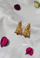 Premium 1 Gram Gold polish Trendy Traditional Temple Jhumka Earrings