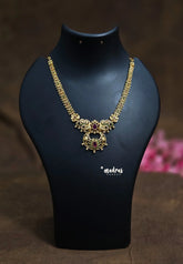 Premium 1 Gram Gold polish Trendy Peacock Design long Necklace