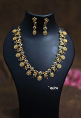 Premium 1 Gram Gold polish AD Stone trendy Ram Parivar and Peacock Necklace with Earrings