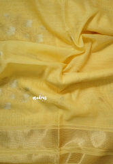 Pastel Golden Yellow - Premium Jute Silk Saree with Zari Detailing - Poovizhi Manjal