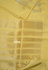 Pastel Golden Yellow - Premium Jute Silk Saree with Zari Detailing - Poovizhi Manjal