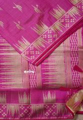 Queen's Pink - Raaga - Premium Raw Mango silk saree with stylish buttas and border