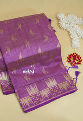 Lavender Purple - Raaga - Premium Raw Mango silk saree with stylish buttas and border