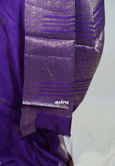Violet Purple - Durga - Banarasi Premium Viscose Silk with Mayil Border and Buttas - Best for Pooja Functions | Diwali Festive